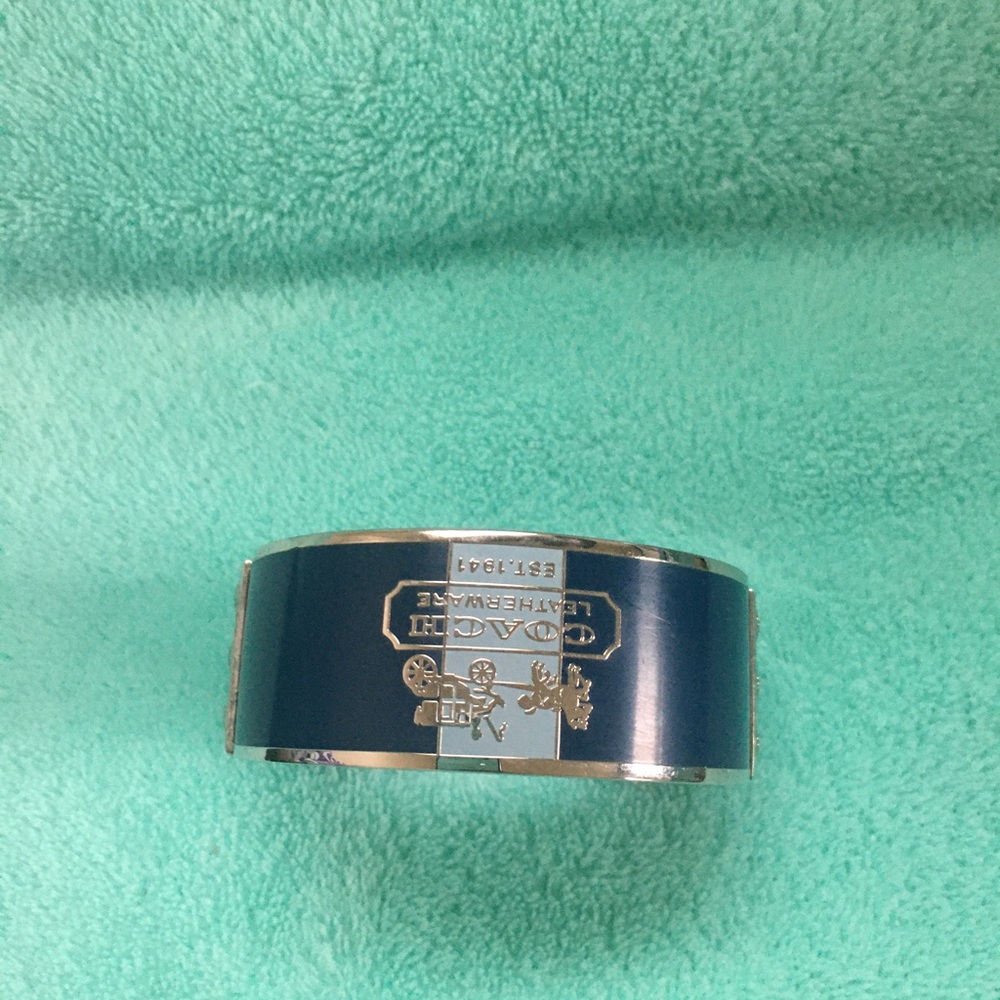 Coach silver signature bangle bracelet